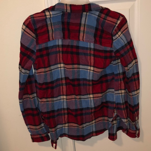 Red and blue long sleeved flannel - Picture 2 of 2